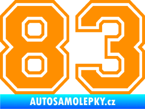 Samolepka Startovní číslo 83 typ 4 oranžová