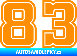 Samolepka Startovní číslo 83 typ 5 oranžová