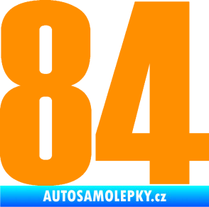 Samolepka Startovní číslo 84 typ 2    oranžová