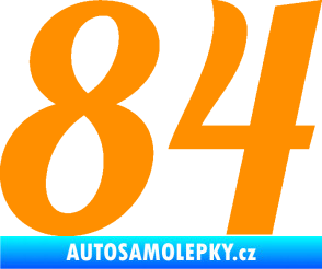 Samolepka Startovní číslo 84 typ 3  oranžová