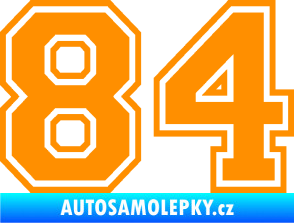 Samolepka Startovní číslo 84 typ 4 oranžová