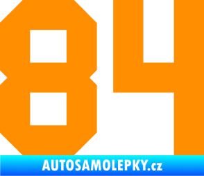 Samolepka Startovní číslo 84 oranžová