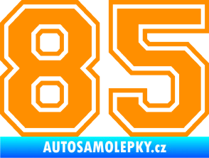 Samolepka Startovní číslo 85 typ 4 oranžová