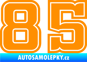 Samolepka Startovní číslo 85 typ 5 oranžová