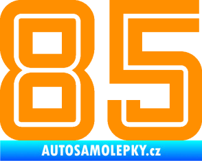 Samolepka Startovní číslo 85 typ 7 oranžová
