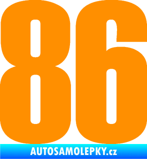 Samolepka Startovní číslo 86 typ 2      oranžová