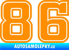 Samolepka Startovní číslo 86 typ 5 oranžová