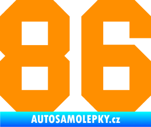 Samolepka Startovní číslo 86 oranžová