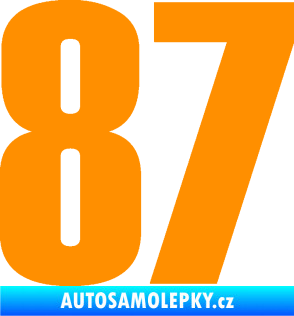 Samolepka Startovní číslo 87 typ 2       oranžová