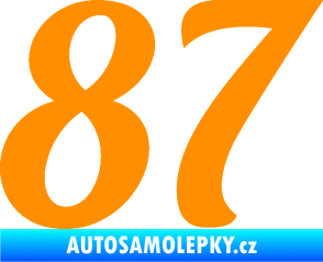 Samolepka Startovní číslo 87 typ 3   oranžová