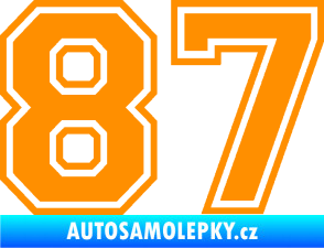 Samolepka Startovní číslo 87 typ 4 oranžová