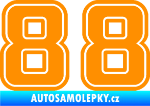 Samolepka Startovní číslo 88 typ 5 oranžová