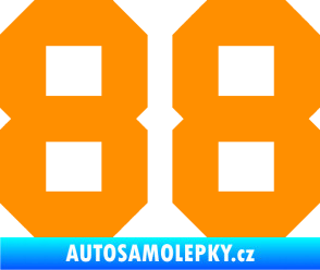 Samolepka Startovní číslo 88 oranžová