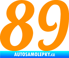 Samolepka Startovní číslo 89 typ 3  oranžová