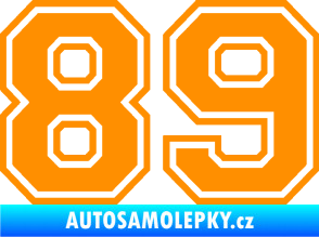 Samolepka Startovní číslo 89 typ 4 oranžová
