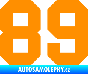 Samolepka Startovní číslo 89 oranžová