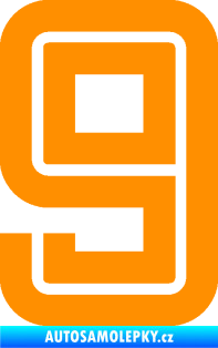 Samolepka Startovní číslo 9 typ 7 oranžová