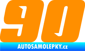 Samolepka Startovní číslo 90 typ 6 oranžová