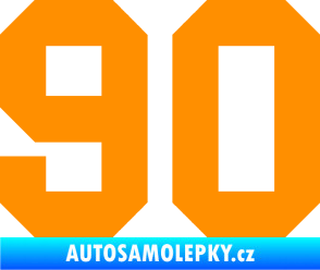Samolepka Startovní číslo 90 oranžová