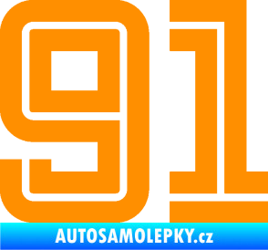 Samolepka Startovní číslo 91 typ 7 oranžová