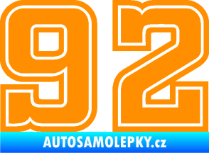 Samolepka Startovní číslo 92 typ 5 oranžová