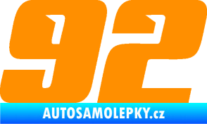 Samolepka Startovní číslo 92 typ 6 oranžová