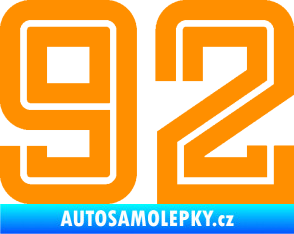 Samolepka Startovní číslo 92 typ 7 oranžová