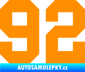Samolepka Startovní číslo 92 oranžová