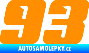 Samolepka Startovní číslo 93 typ 6 oranžová