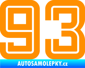Samolepka Startovní číslo 93 typ 7 oranžová