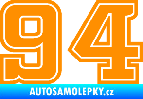 Samolepka Startovní číslo 94 typ 5 oranžová