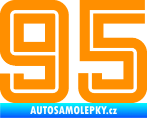 Samolepka Startovní číslo 95 typ 7 oranžová