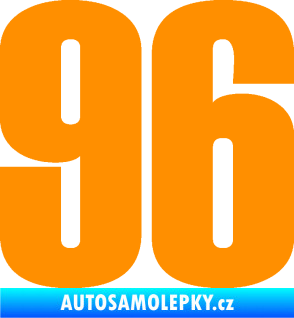 Samolepka Startovní číslo 96 typ 2     oranžová