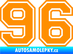 Samolepka Startovní číslo 96 typ 4 oranžová