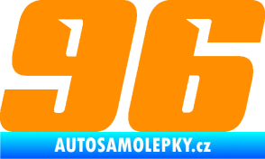 Samolepka Startovní číslo 96 typ 6 oranžová