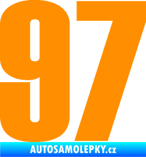 Samolepka Startovní číslo 97 typ 2 oranžová