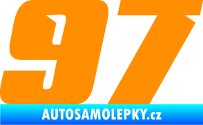 Samolepka Startovní číslo 97 typ 6 oranžová