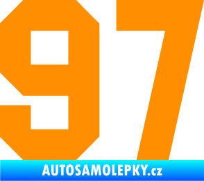 Samolepka Startovní číslo 97 oranžová