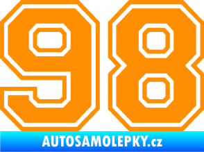 Samolepka Startovní číslo 98 typ 4 oranžová