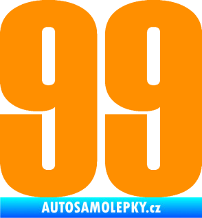 Samolepka Startovní číslo 99 typ 2      oranžová