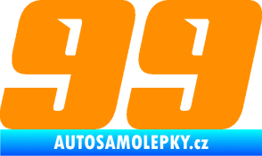 Samolepka Startovní číslo 99 typ 6 oranžová