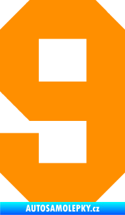 Samolepka Startovní číslo 9 oranžová