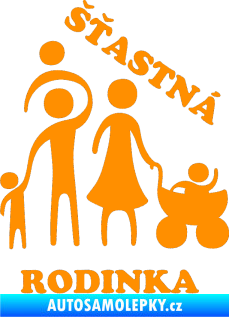 Samolepka Šťastná rodinka oranžová