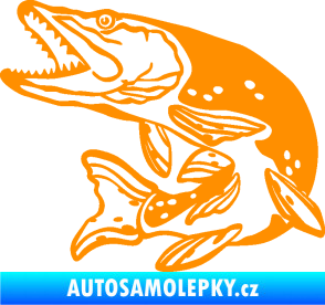 Samolepka Štika 002 levá oranžová