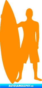 Samolepka Surfař 002 levá oranžová