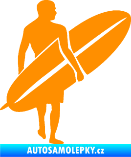 Samolepka Surfař 004 pravá oranžová