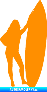 Samolepka Surfařka 001 levá oranžová