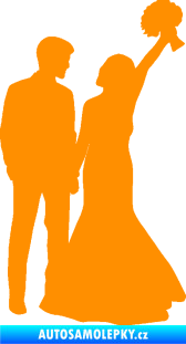 Samolepka Svatba 003 levá oranžová