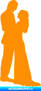 Samolepka Svatba 004 levá oranžová