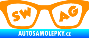 Samolepka Swag nápis v brýlích oranžová